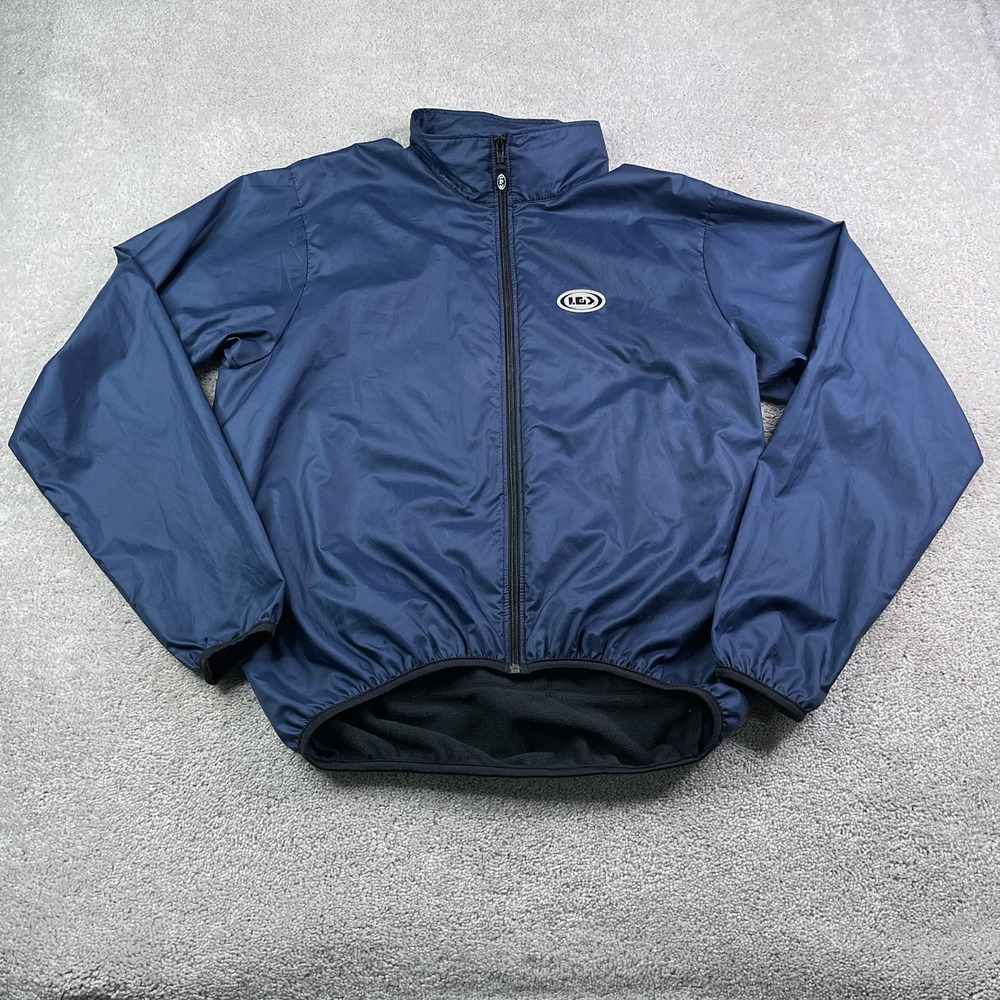 Vintage Louis Garneau Cycling Jacket Mens XL Blue Fleece Lined Windbreaker USA